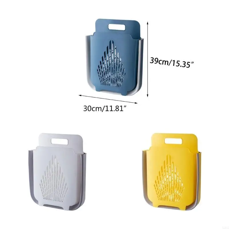 Folding Laundry Basket Wall Mounted Collapsible Hollow Organization X3UC - view 6