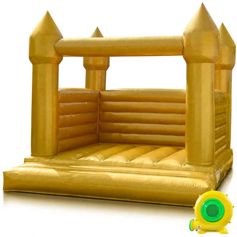 4M 골든 바운스 하우스 프리미엄 PVC 방수포 인플레이터블 바운서 결혼식 및 어린이 파티용 재미있고 내구성 있는 점핑 캐슬