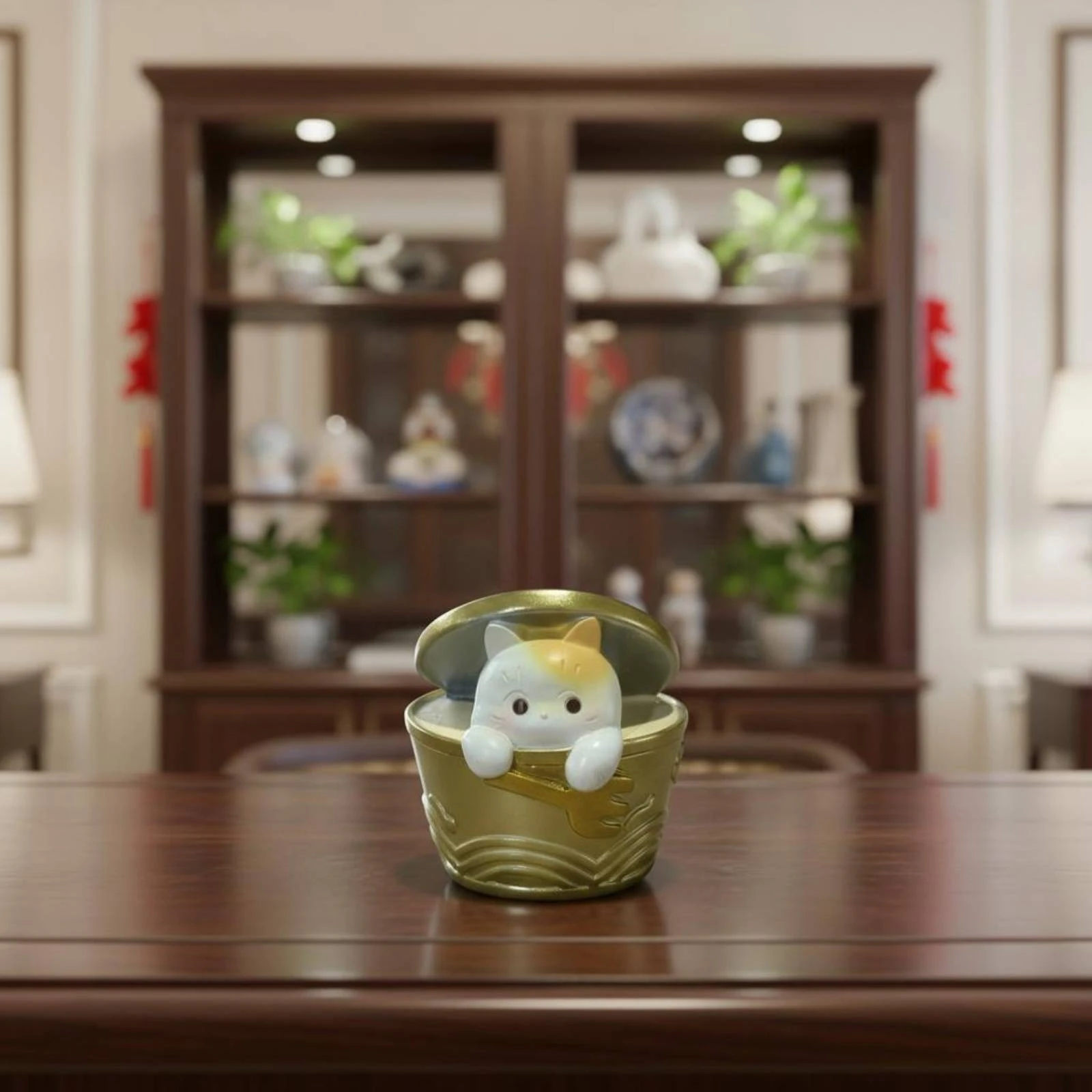 Feline Can Ornament Ajar Lid Feline Cup Figurine Home Decor Item Creature Theme Decorative