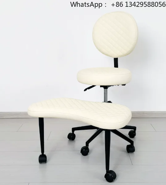 Ergonomic Cross-legged Meditation Chair with Backrest Monkey Stool and Foot Pedals for Forward or Backward Movement