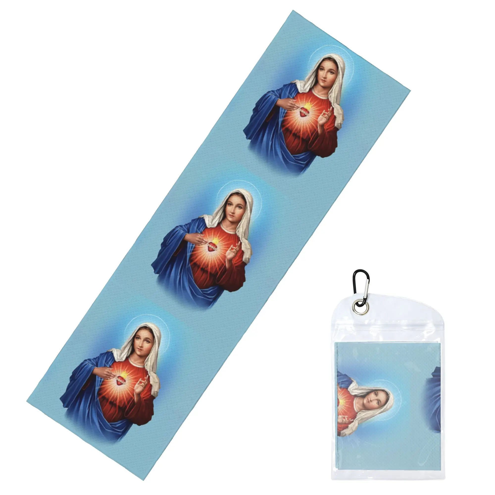 Holy Heart of Mary Cold Exercise Towel Christianity Virgin Mary Yoga And Fitness Running Activities Travelling Camping Towels
