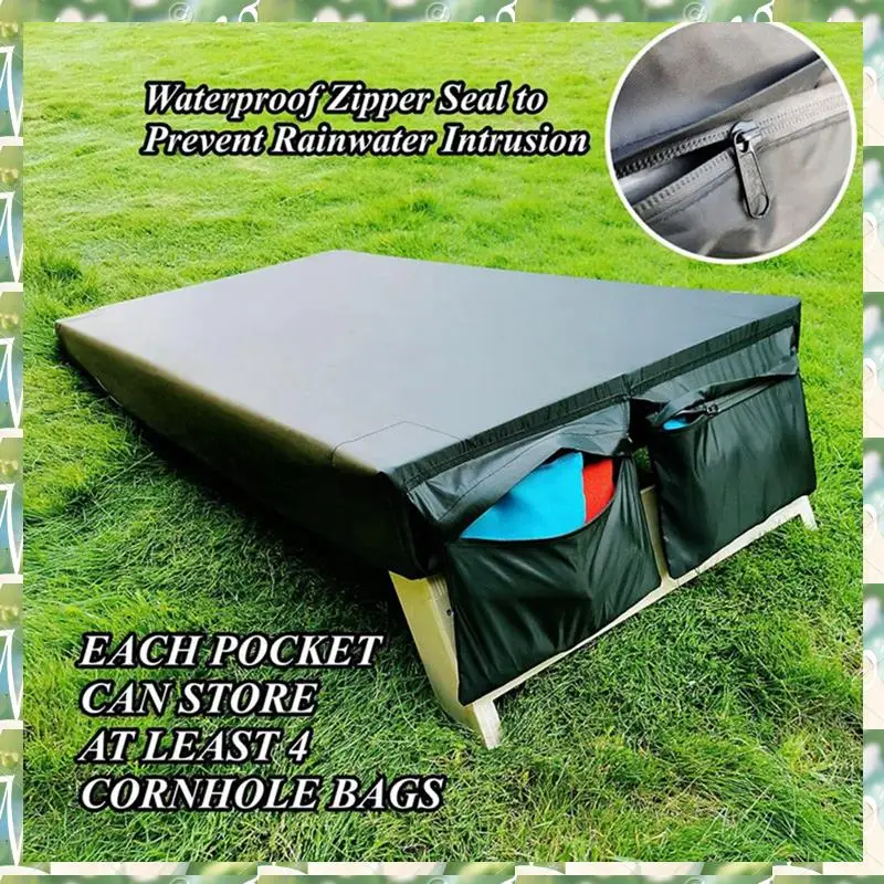 스포츠 샌드백 보드 더스트 커버 및 지퍼 포켓이 있는 태양 보호 커버는 일반 크기의 콘홀 보드 커버, 샌드백 보드에 맞습니다.