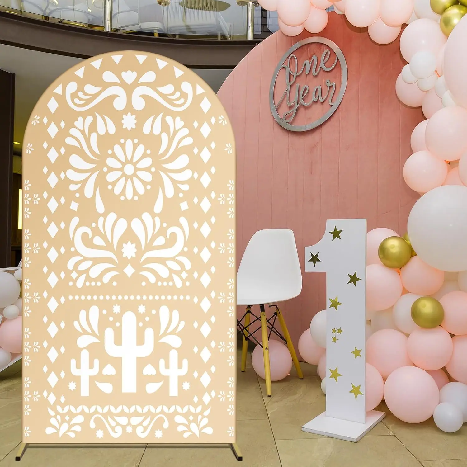 خلفية قوس بيج مكسيكية لحفلات الزفاف وحفلات الزفاف وغطاء حامل قوس قابل للتمدد وخلفية ديكور على شكل قوس كيارا #2