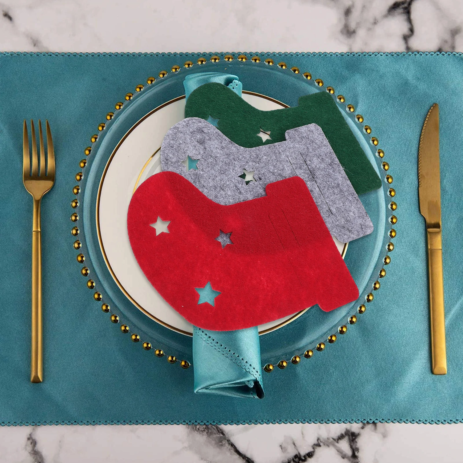 

12 Pcs Cutlery Set Table Christmas Decor Party Holder Sock Utensil for Tableware Bag Felt Cloth Pouch Banquet Decorations