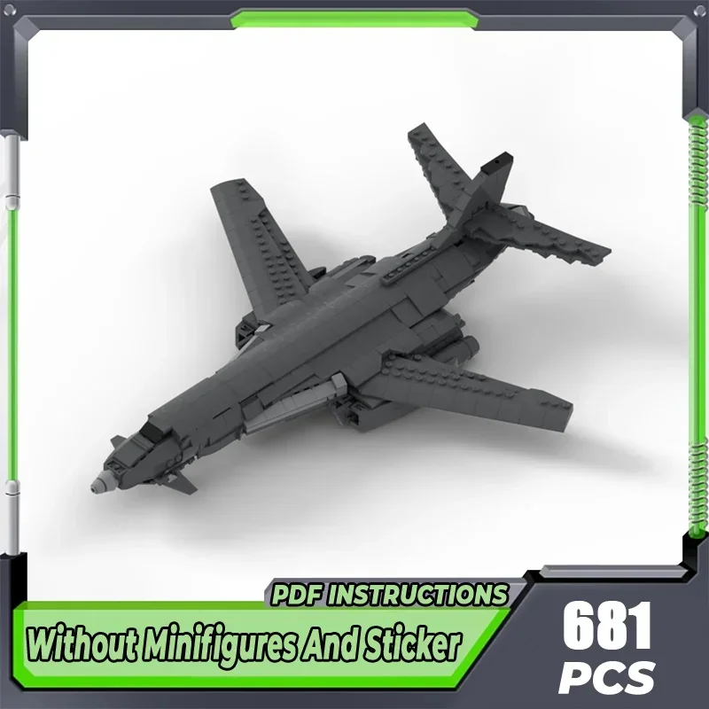 Military Series Moc Building Blocks B1 Lancer Bomber Model Technology Bricks DIY Assembly Airplane Toys For Kids Children