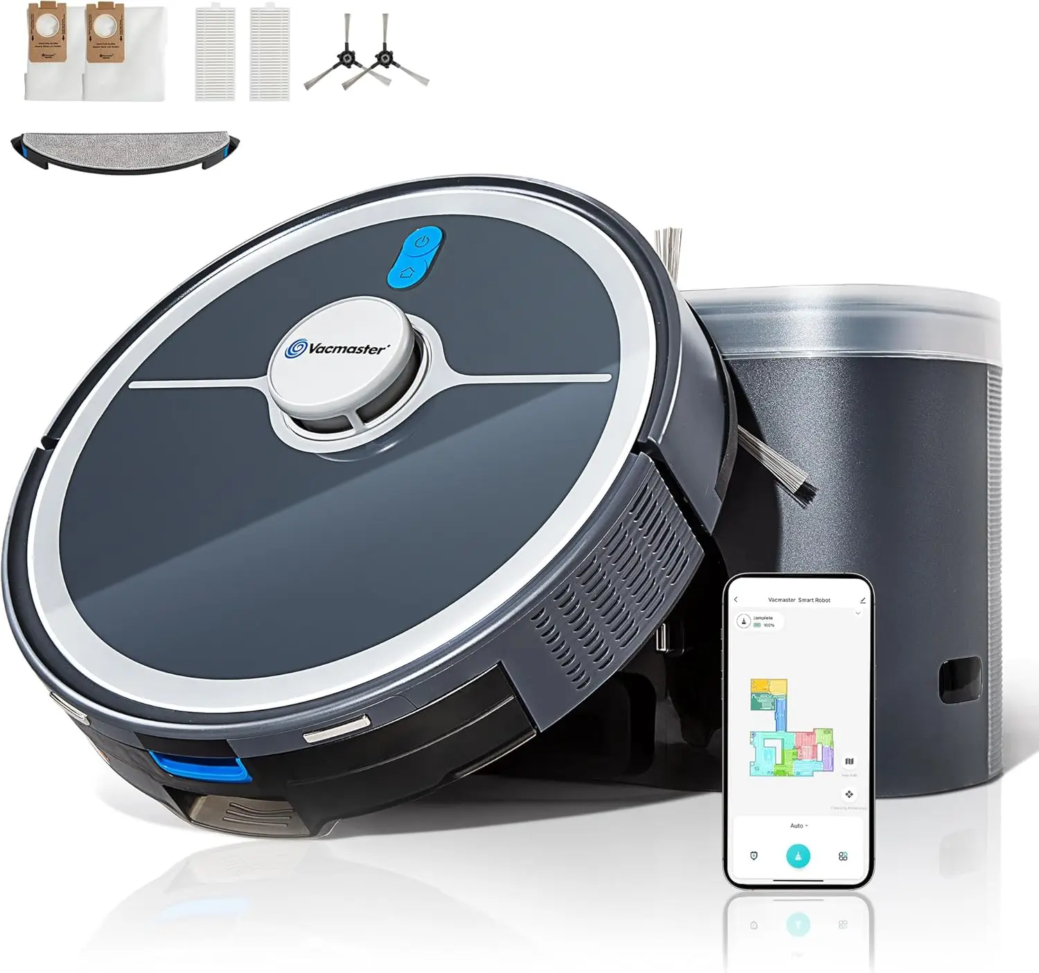 3-in-1 Robot Vacuum & Mop with Self-Empty Station, LiDAR Navigation, 3000Pa Suction for Pet Homes