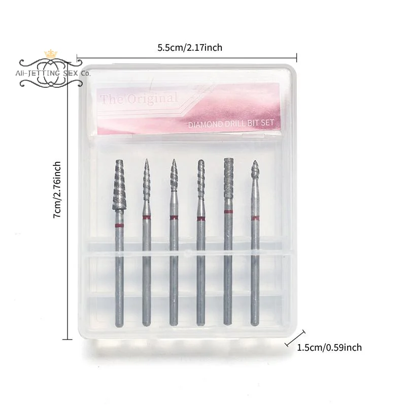6 قطعة مسمار مخروط تلميح لقمة ثقب بشرة كهربائية نظيفة الروتاري مانيكير مسمار لقمة ثقب باديكير رأس مطحنة ساندر أدوات