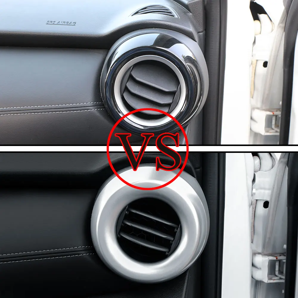 2Pcs ABS Chrome Car Front Air Conditioning A/C Outlet Vent Cover Trim Sticker for Nissan Kicks 2017- 2022 Accessories