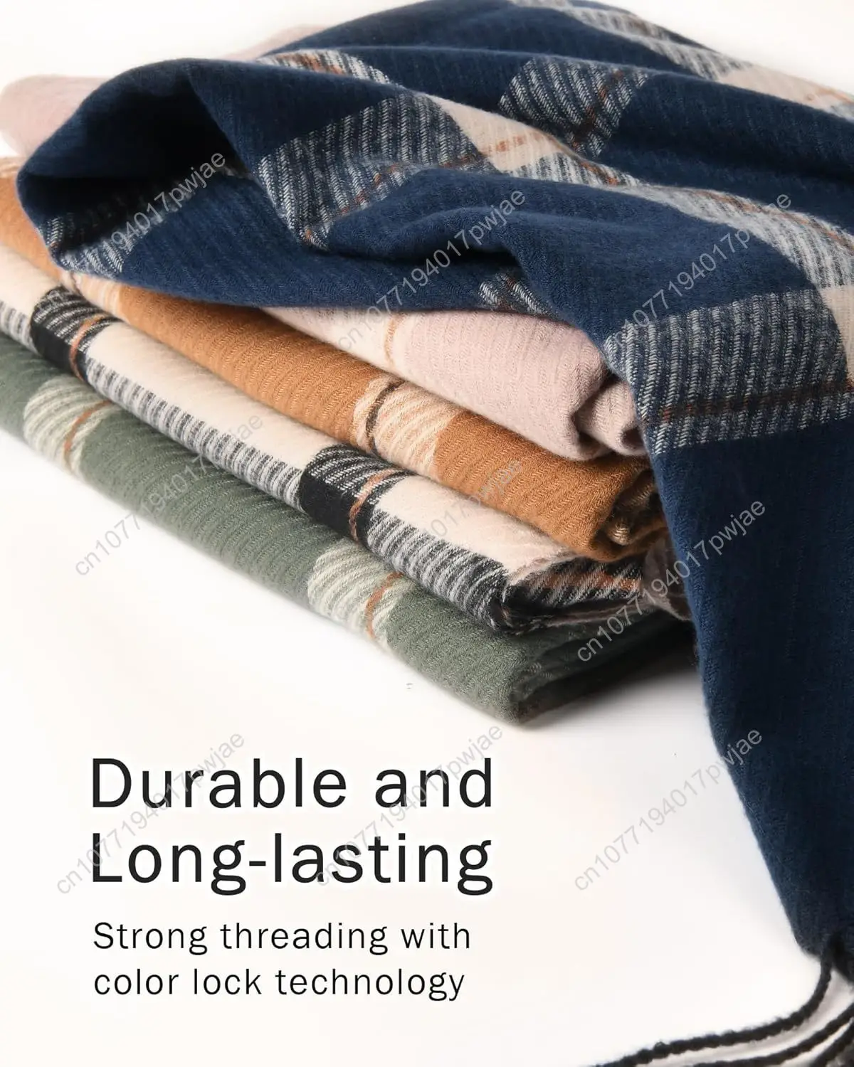 وشاح شتوي FURTALK للنساء شال كشمير يشعر بشراشيب منقوش كبير الحجم يلتف الأوشحة