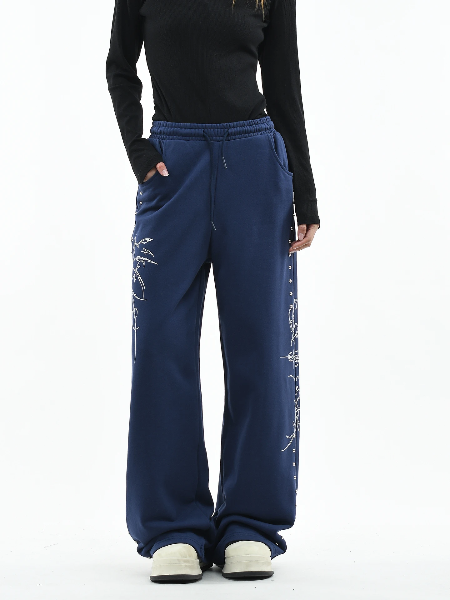 

Оригинальные американские спортивные брюки OV для повседневной носки, свободного прямого кроя, с эластичным поясом, для танцев, длинные