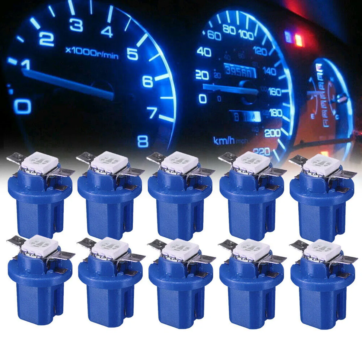 1/5/10/20/50Pcs T5 B8.5D 5050 Blue Green LED Car Dashboard Instrument Interior Light Bulbs Accessory Car Interior Interior Parts