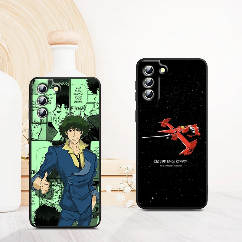 Anime Cowboy Bebop Phone Case For Samsung S24 S23 S22 S21 S20 FE S10 S10e Ultra Plus Lite Black Soft Cover