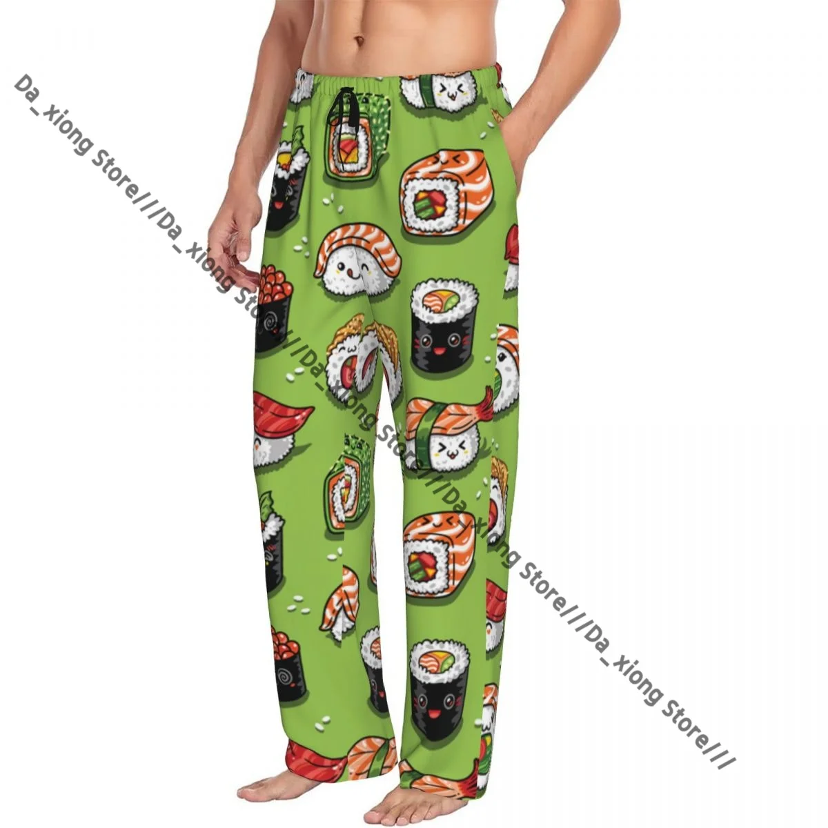 بنطلون نوم بيجامة كاجوال للرجال بنطال سوشي وساشيمي بنمط صالة فضفاض ملابس نوم مريحة #3