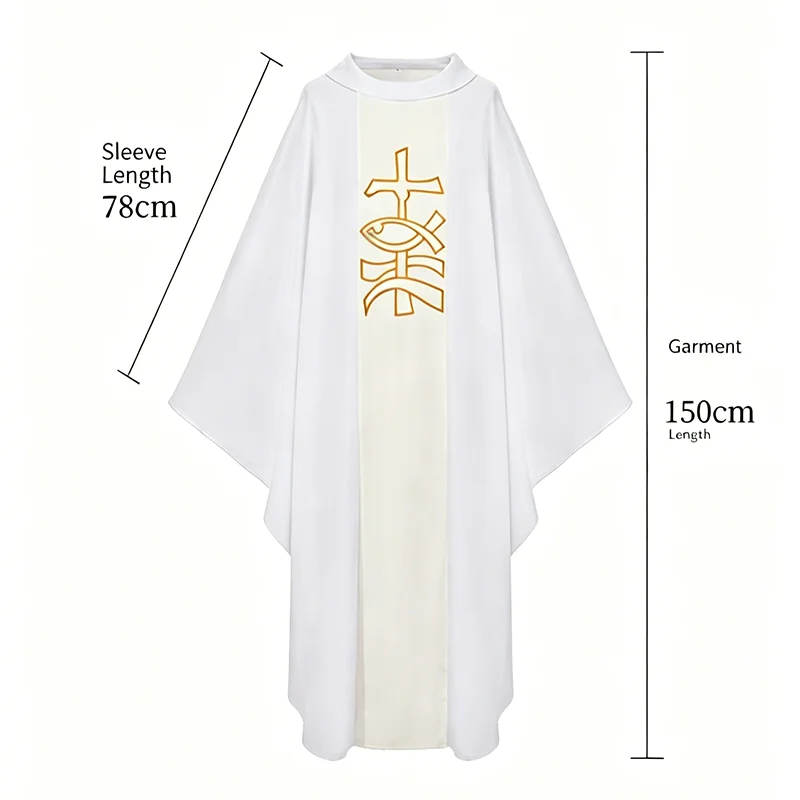 Weiße Liturgische Priesterrobe – Embroidery Outfit Bewertung und Preis