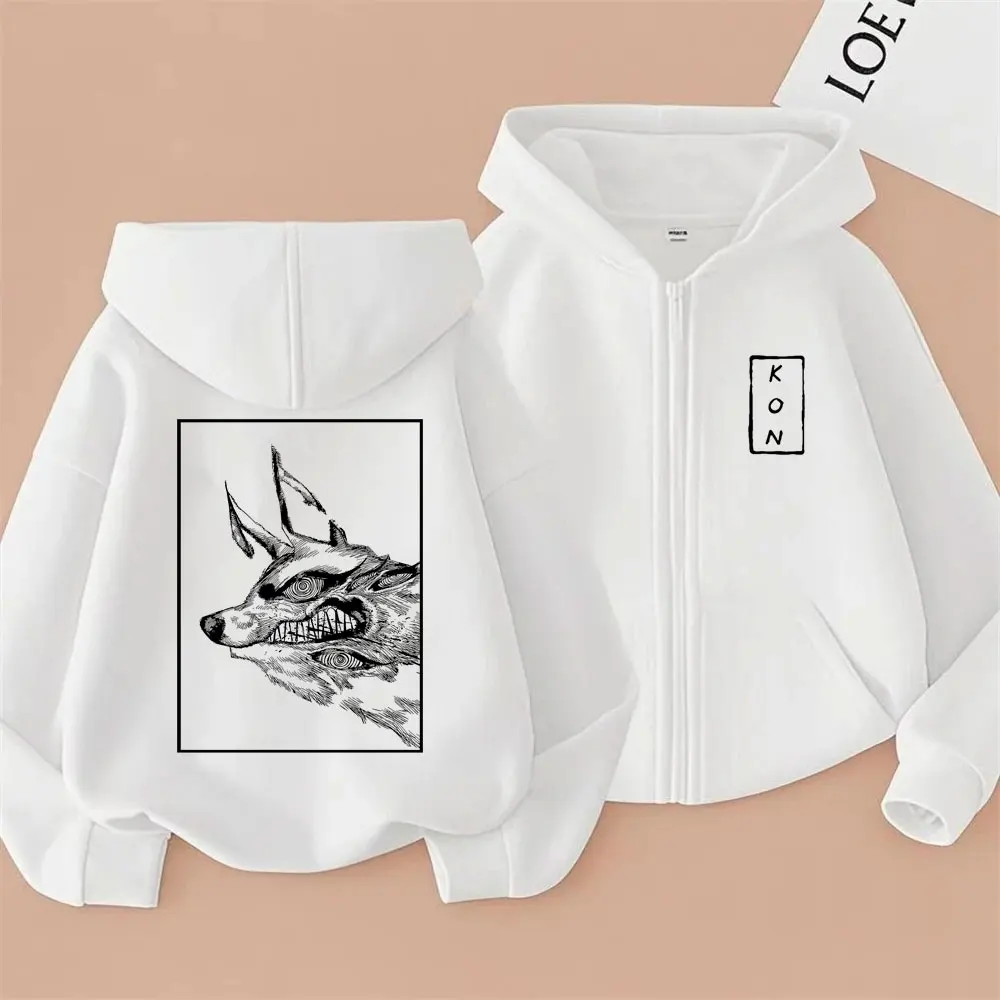 

Anime Chainsaw Man Hayakawa Aki Fox Devil Kon Zipper Hoodie Men Women Manga Oversized Zip Up Jacket Male Vintage Casual Hoodies