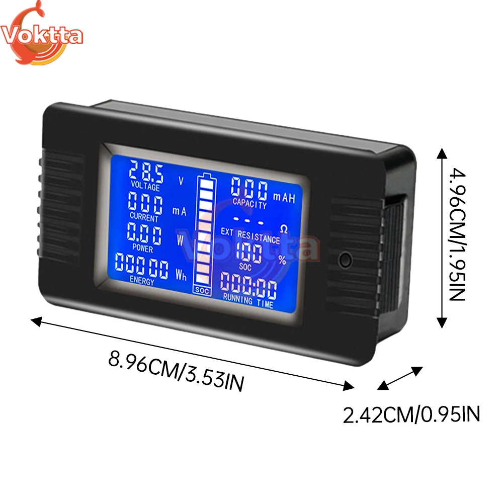 LCD Digital Voltímetro e Amperímetro, Tensão Current Gauge Tester, Power Energy Meter, Monitor, Battery Capacity Tester, DC 8-120V, 50A, 100A