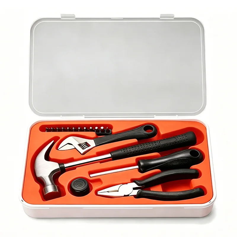Multifunctional 17-piece household hardware toolbox CR-V material manual repair set