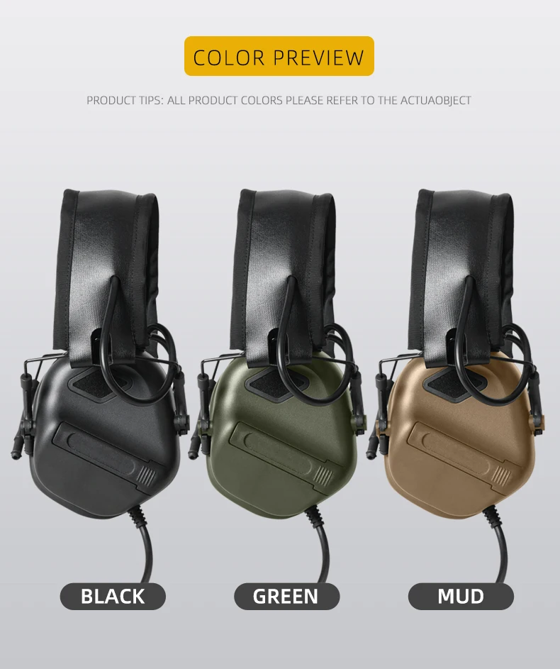 BOOIU 5세대 칩 헤드셋 전술 통신 이어폰 소음 감소 없음 신모델 헤드웨어 전술 헤드폰