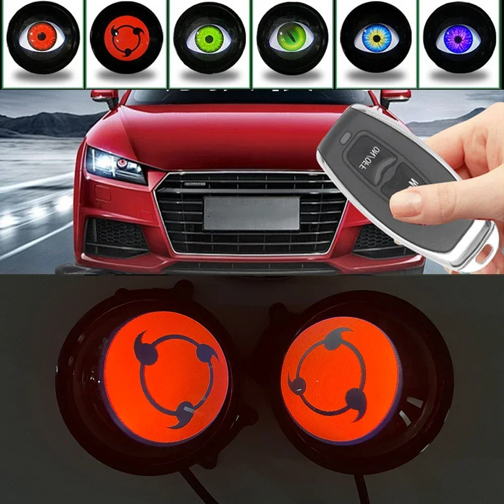 

3 Inch Devil Eye LED Headlight Kit Car Dynamic Lights 12v with Remote Control Control Eyes Retrofit Kits Headlight Assembly