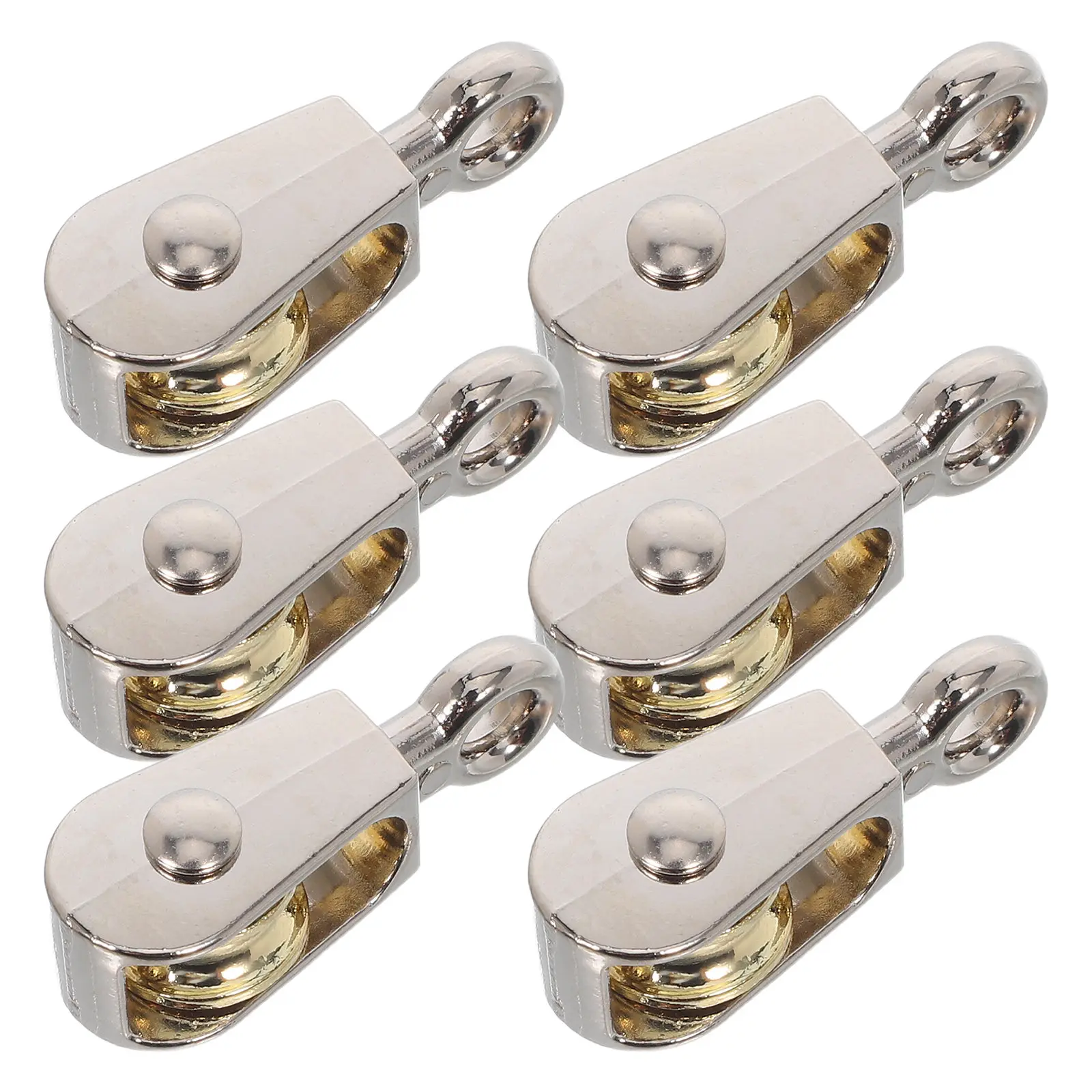 6Pcs Fixed Metal Single Pulley Wheel 36Mm Zinc Alloy Compact Physics Science Experiment Classroom Lab Pulley System