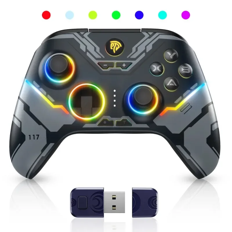 Bezprzewodowy pad do gier X15 RGB Cool Lights Mecha Starry Controller Odpowiedni do komputera PC/Switch/iOS/Android/Steam Deck