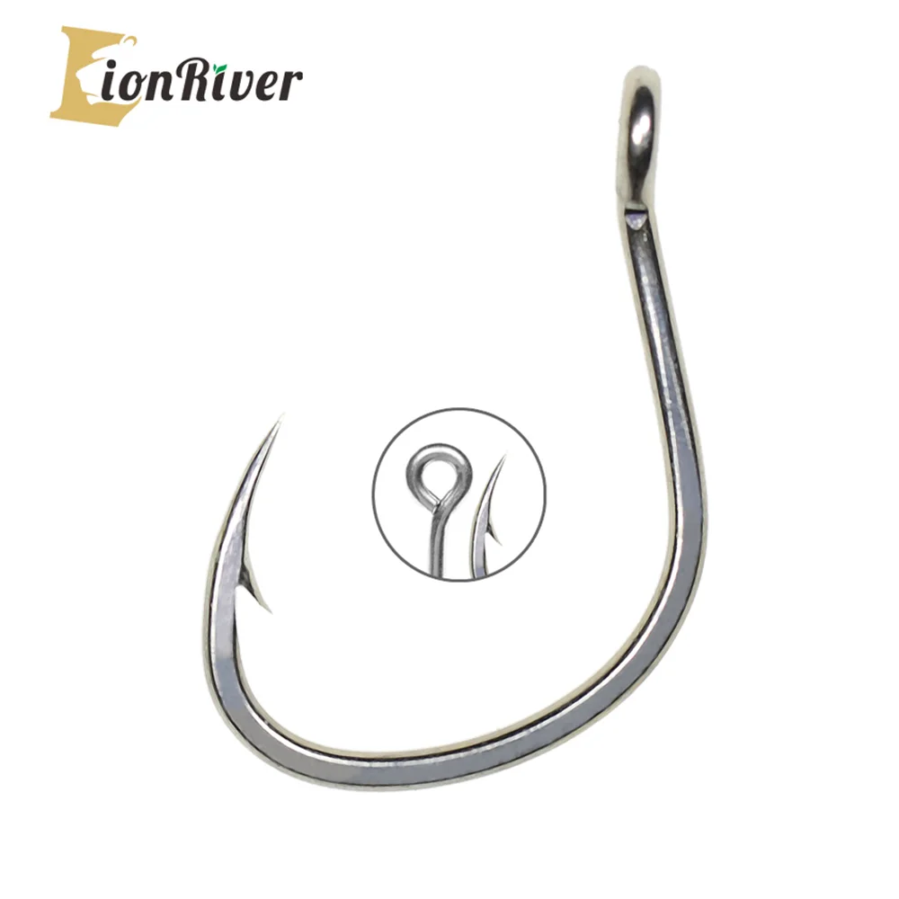 Lionriver 10 pcs Japanese Carbon Steel Fishing Hooks  Matte Tin Finish Barbed Fishhook Assist Jigging LureSaltwater Fishing Hook