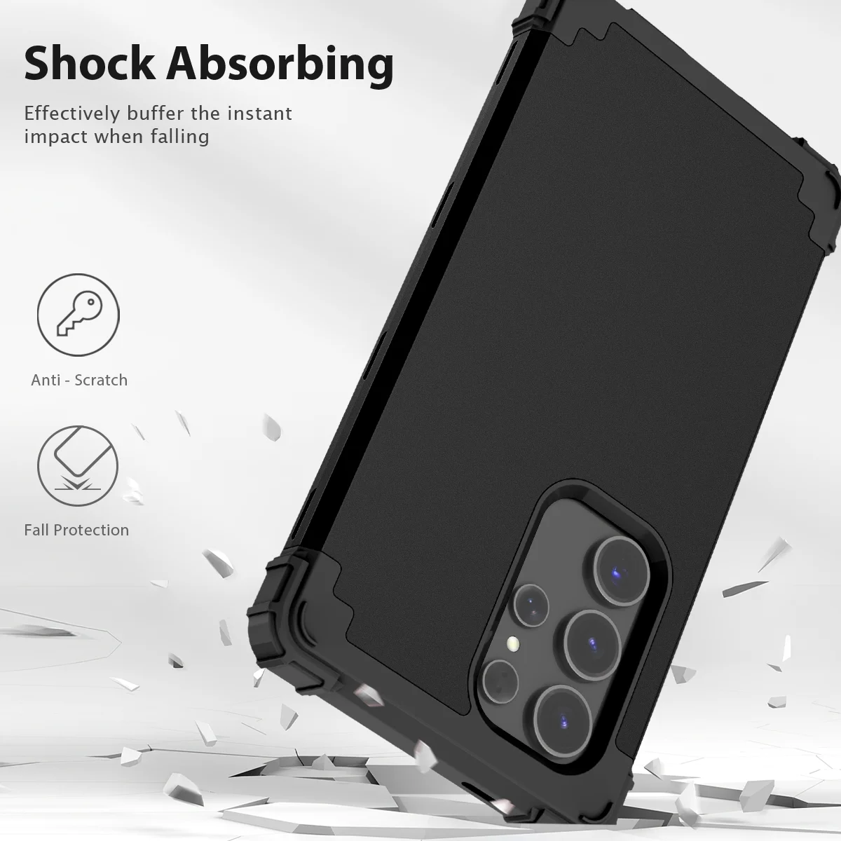 3 in 1 Heavy Duty Armor Shockproof Phone Case For Samsung Galaxy S24 Ultra S23 S22 S21 Plus S20 FE 5G Hard Plastic Back Cover