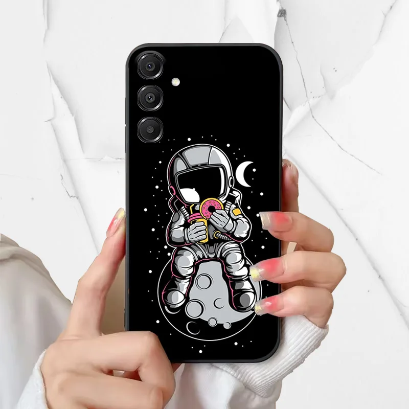 حافظة لهاتف سامسونج جالاكسي A56 5G حافظة لطيفة على شكل رسوم كرتونية ناعمة من البولي يوريثان الحراري لهاتف جالاكسي A26 A36 A 56 حافظات هواتف جالاكسي A56 كوكيز سوداء