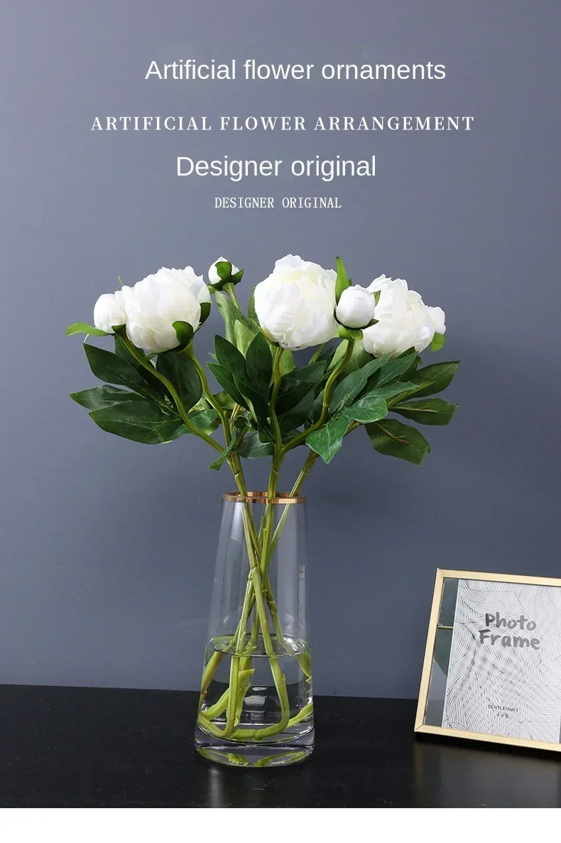 Wunderschöne 2-Kopf-Seidenpfingstrose für Hochzeit, Brautstrauß, Weihnachtskranz, Vase, Dekor, gefälschte Blumen, Heimbüro, künstliche Blume – Detail 2