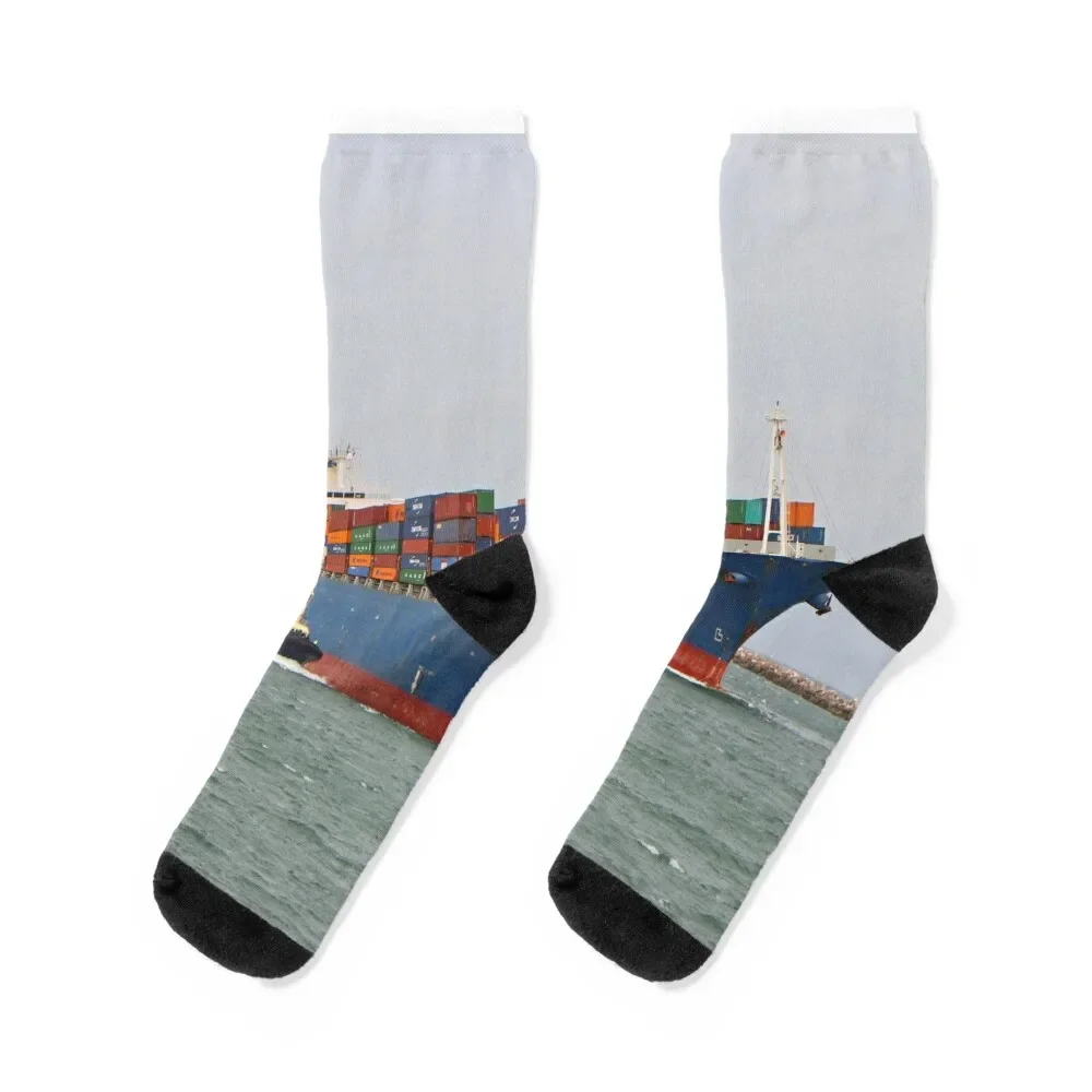 

Container ship Conti Paris and tugs Socks gym sports and leisure Socks Men's Women's