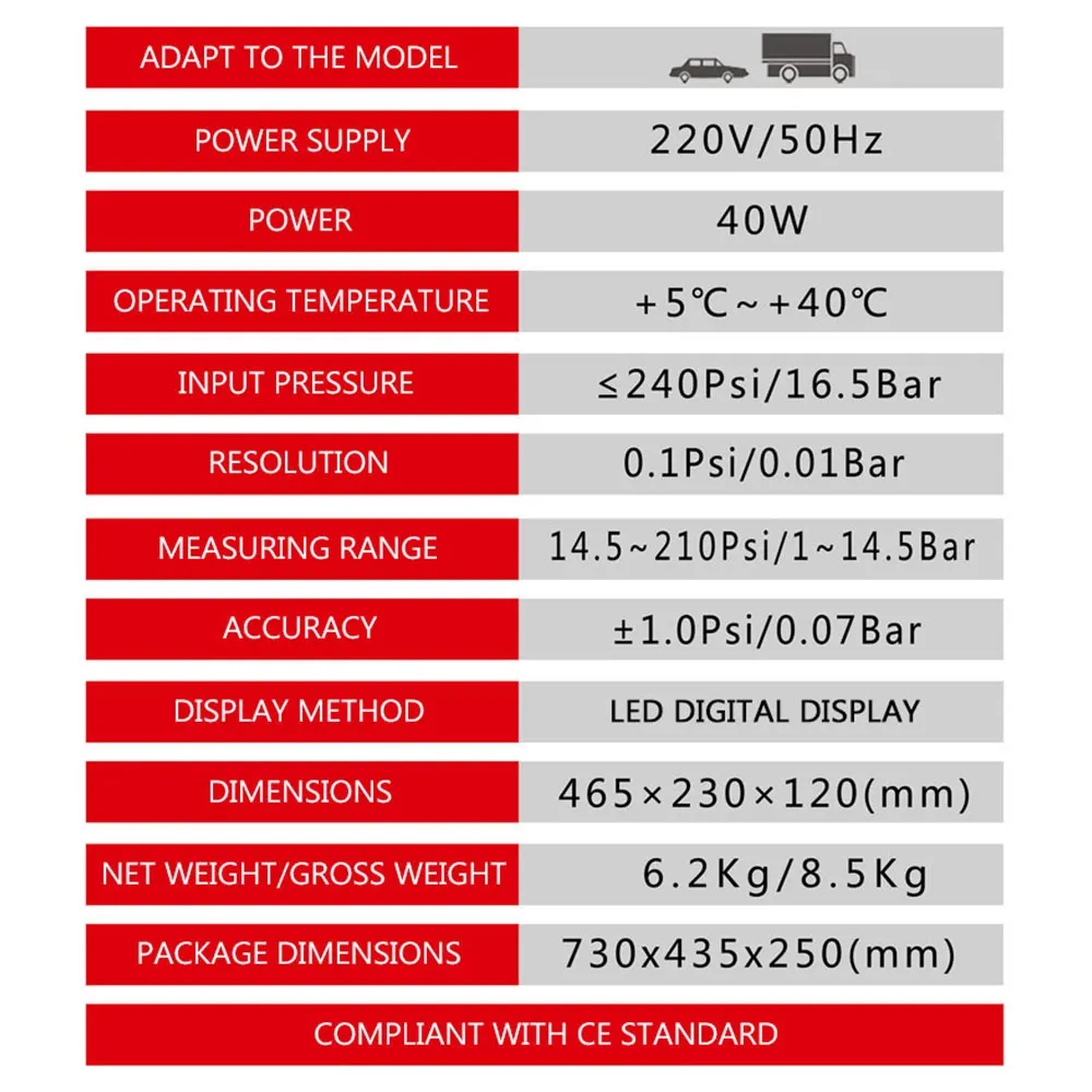 220V 40W zeď montuje pneumatika inflator LED digitální displej 16.5 pult výroba vzduch měrný tlak auto čerpadlo přenosné vzduch kompresor