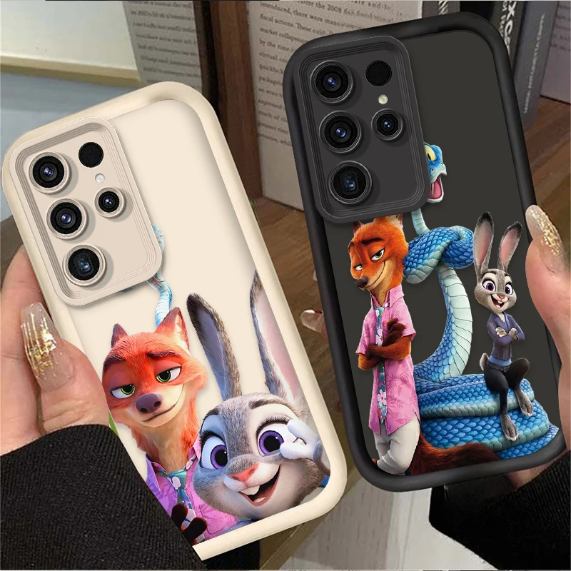 Coque souple mignonne Zootopia Partner, étui pour Samsung Galaxy S24 S23 S25 Ultra S22 S21 Plus FE A56 A36 A26 A16 A06 A15 A25 A35 A55 5G