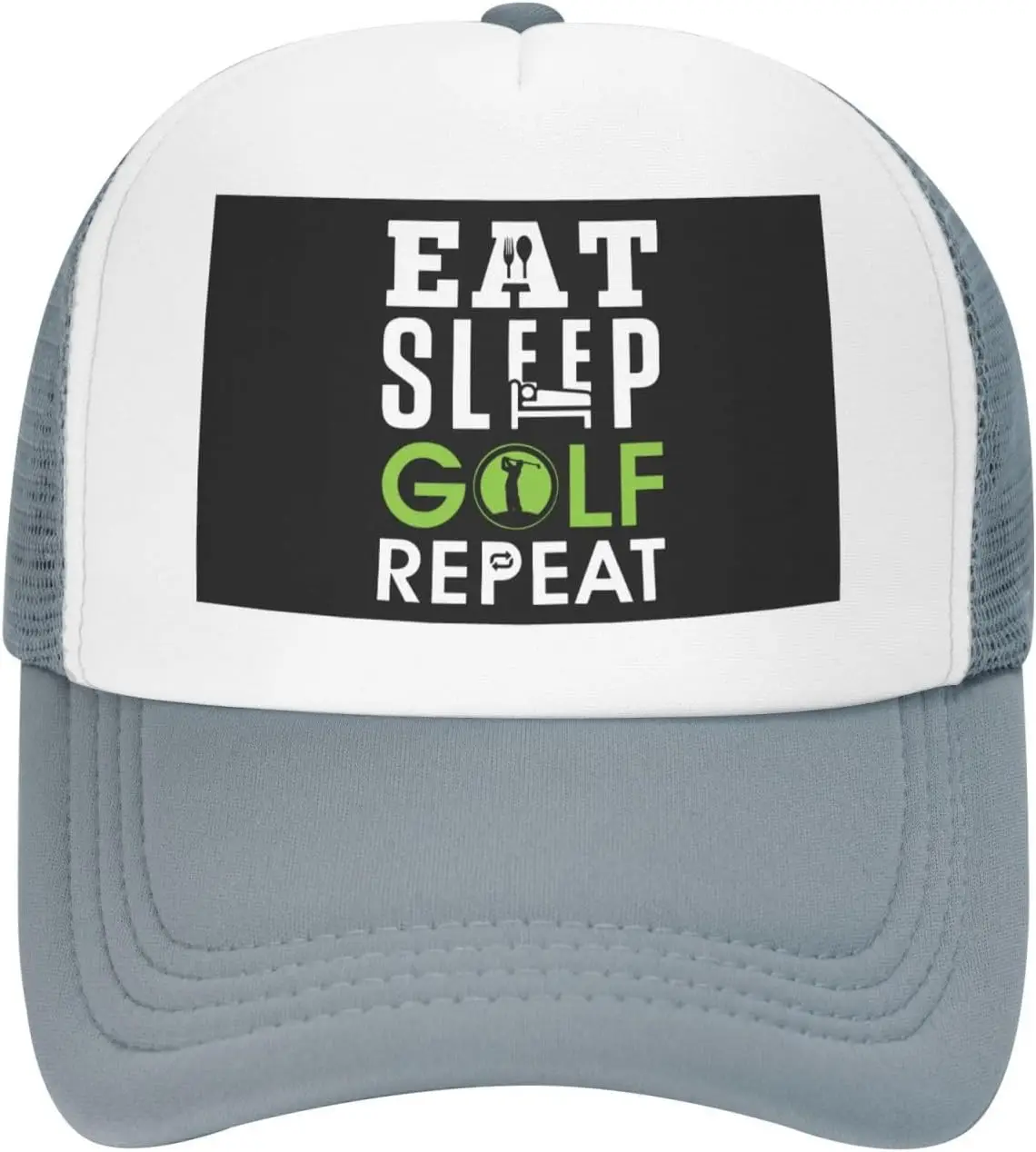 Eat Sleep Golf Repeat Trucker Hat Unisex Mesh Baseball Cap Breathable Adjustable Outdoors