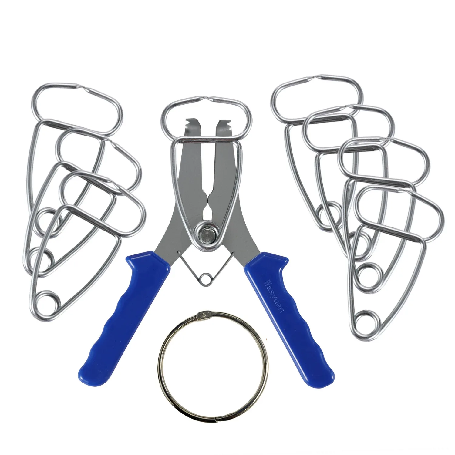 9 Pcs Miter Spring Clamps Kit 8 Calmps and 1Plier Miter Spring Clamps Set for Woodworking Picture Frames Wood Trim Moldings