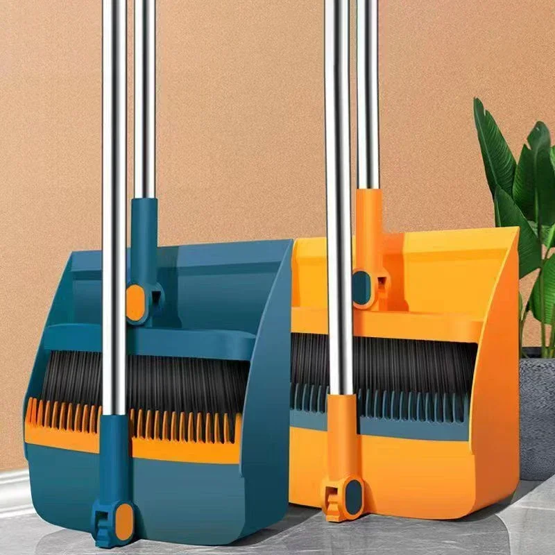 

Kitchen office new folding broom dustpan set household cleaning tools non-stick hair dry wet dual-use broom folding set