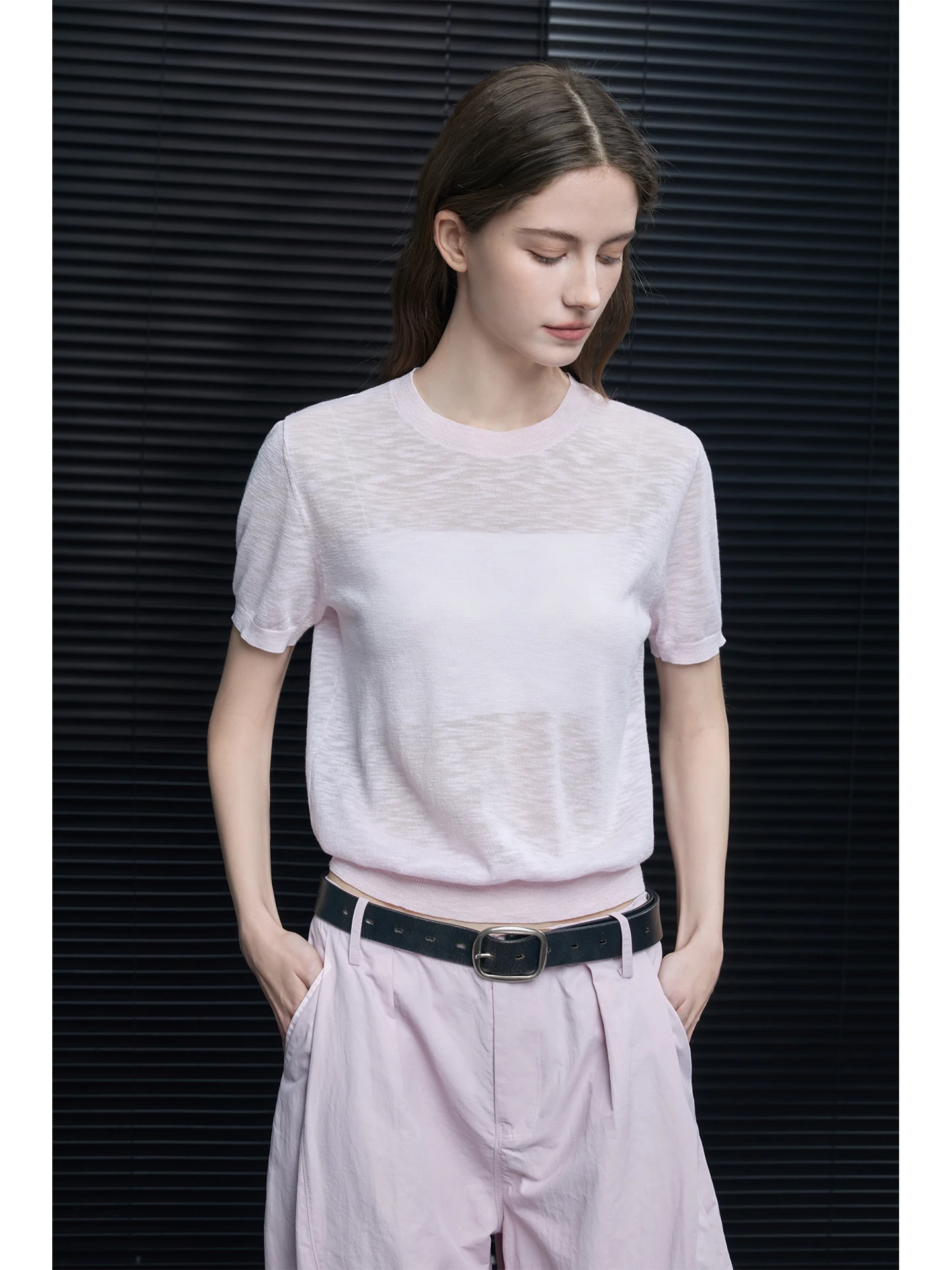 

Faionable Loose Women's ort Sve Knitted Sweater Spring Summer New Arrival Street Sle round Ne Thin Material