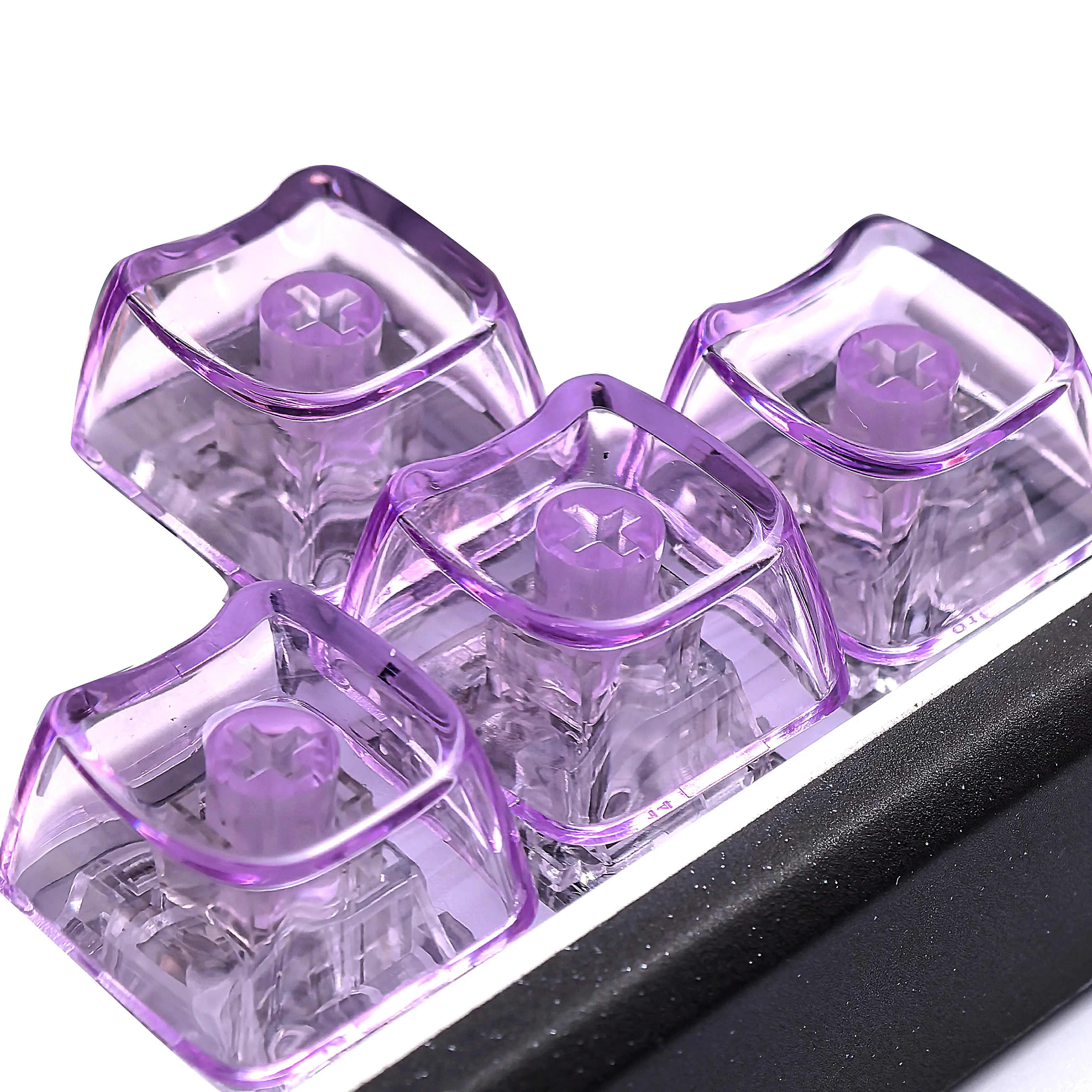 4 Uds. De teclas de PC con forma de gato transparente PBT 1U, teclas en blanco, perfil MAO DIY, teclas sin grabar para teclado de interruptor MX