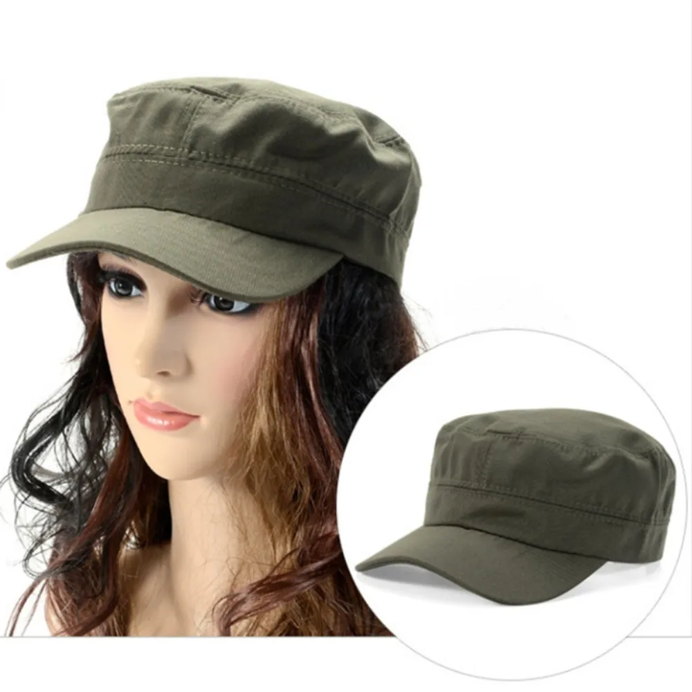 1PC Summer Army Hat Men Women Outdoor Visor Cotton Hat Unisex Adjustable Classic Plain Flat Vintage Army Hat Military Patrol Hat