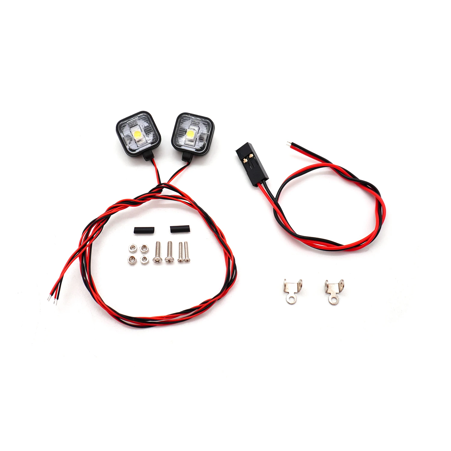 RC Auto Quadratischer/Runder Heller LED-Scheinwerfer Weiß Gelb mit Halterung für Ferngesteuertes RC Auto Upgrade-Zubehör