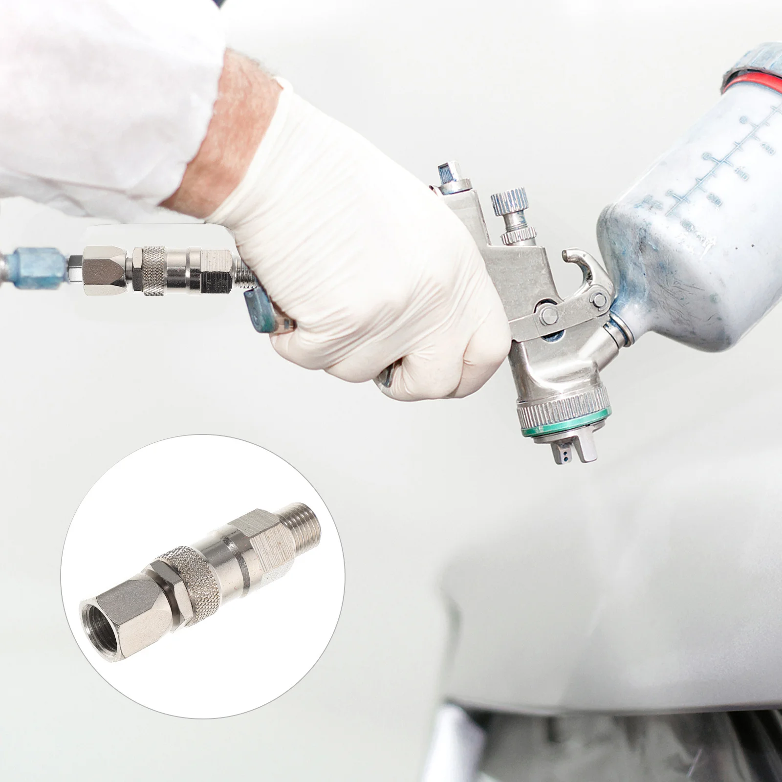 

Swivel Joint Stainless Steel 1 4 Inch Hose Swivel Joint Paint Sprayer Part Smooth Rotate 360 Degree High Pressure Sprayer Part