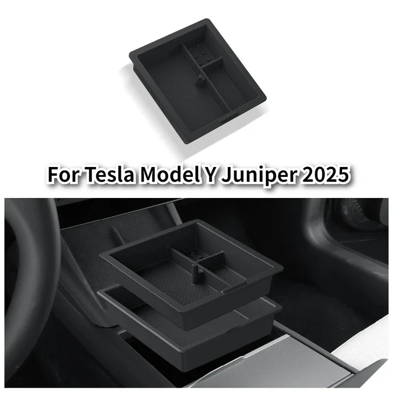 

Органайзер для хранения в подлокотнике консоли для Tesla Model Y Juniper 2025, аксессуары для замены интерьера, коробка-органайзер для хранения в салоне