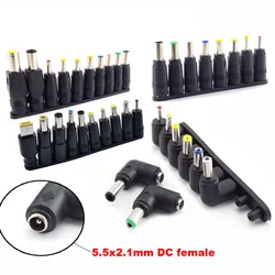 Universal 5.5mmx2.1mm DC female to Male Plug AC Power Supply Adapter Tips Connector Kits for Laptop Jack Sets