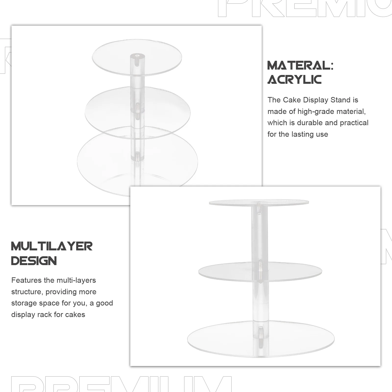 Display Stand 3 Multi-Layer Stand Layer Acrylic Multi-Tier Dessert Fruit Tray Household Party Serving Rack