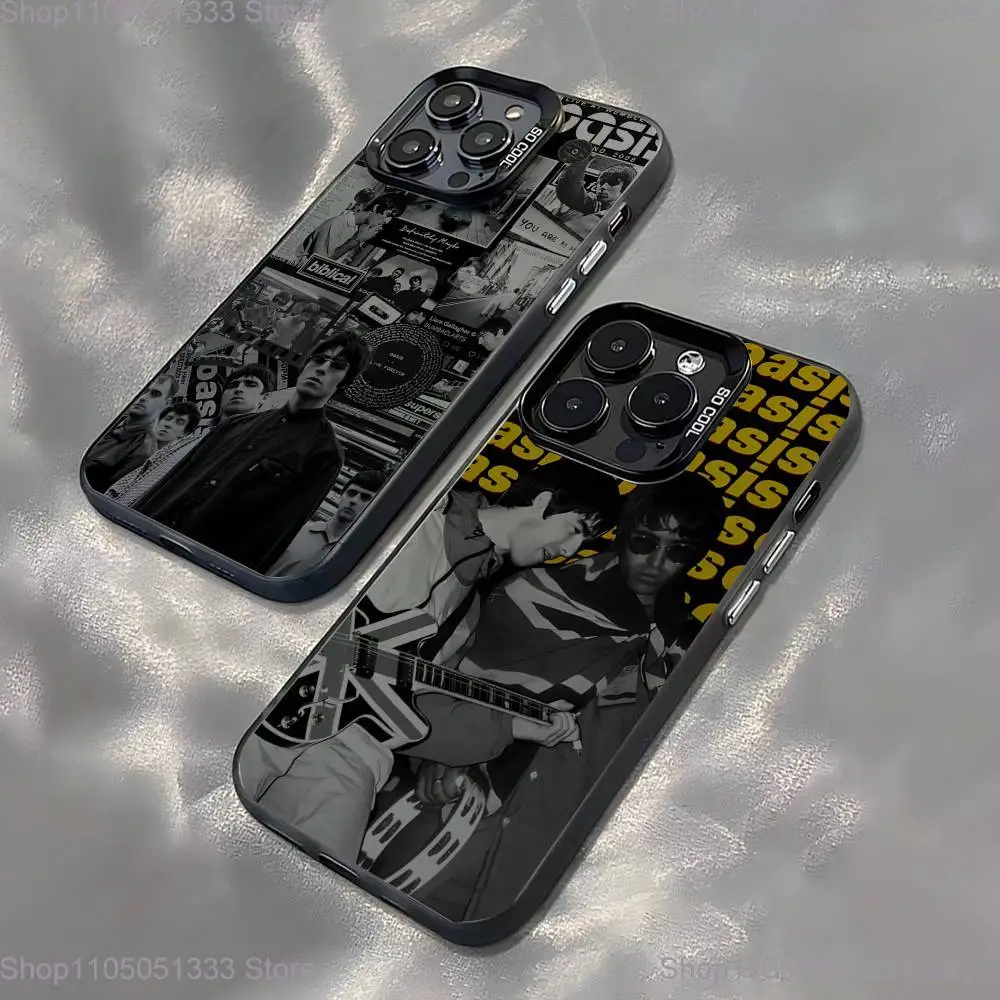 

O-Oasis Band Phone Case For iPhone 16,15,14,13,12,11,Pro,XS,Max,Plus,Mini,SE Black Candy Matte Shockproof Cover