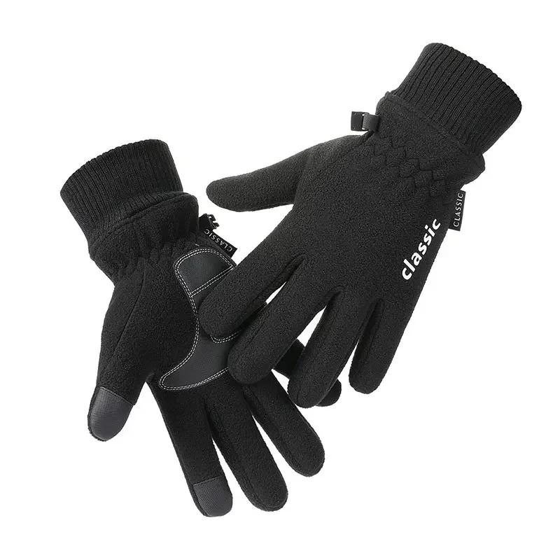 

Men Winter Waterproof Cycling Gloves Outdoor Sports Running Motorcycle Ski Touch Screen Fleece Gloves Non-slip Warm Full Fingers