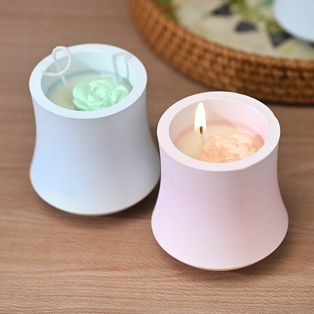 SZ058 3D Bamboo Shape Candle Jar Gypsum Resin Mold DIY Storage Cup Silicone Molds For Home Decoration