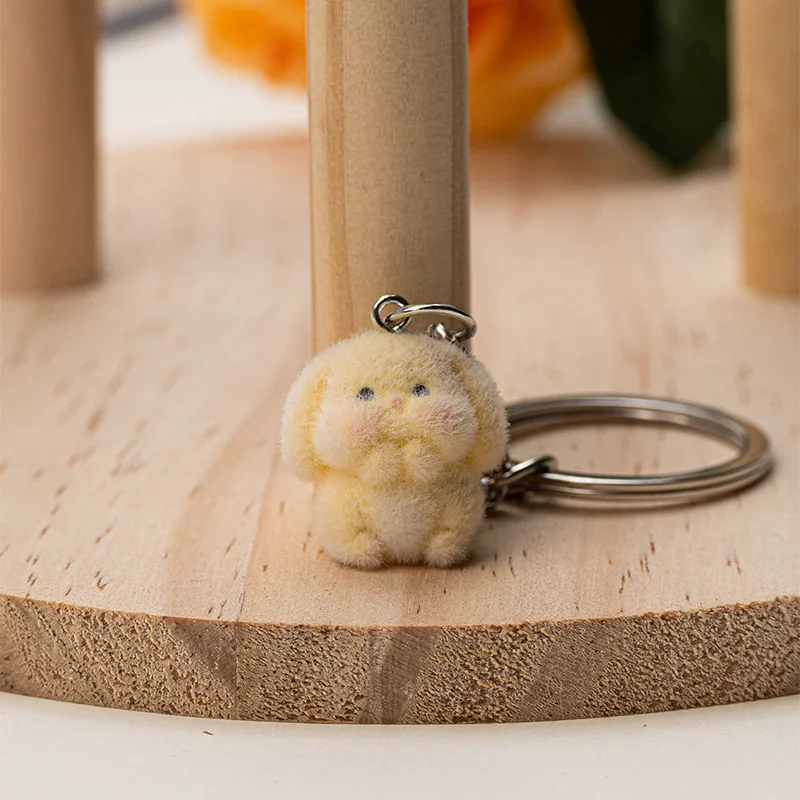 جميل ثلاثية الأبعاد أرنب الحيوان سلاسل المفاتيح حلقة رئيسية للنساء هدية رقيق الكرتون Kawaii الأرنب الحيوانات الأليفة قلادة حقيبة صندوق حامل السيارة مجوهرات #6