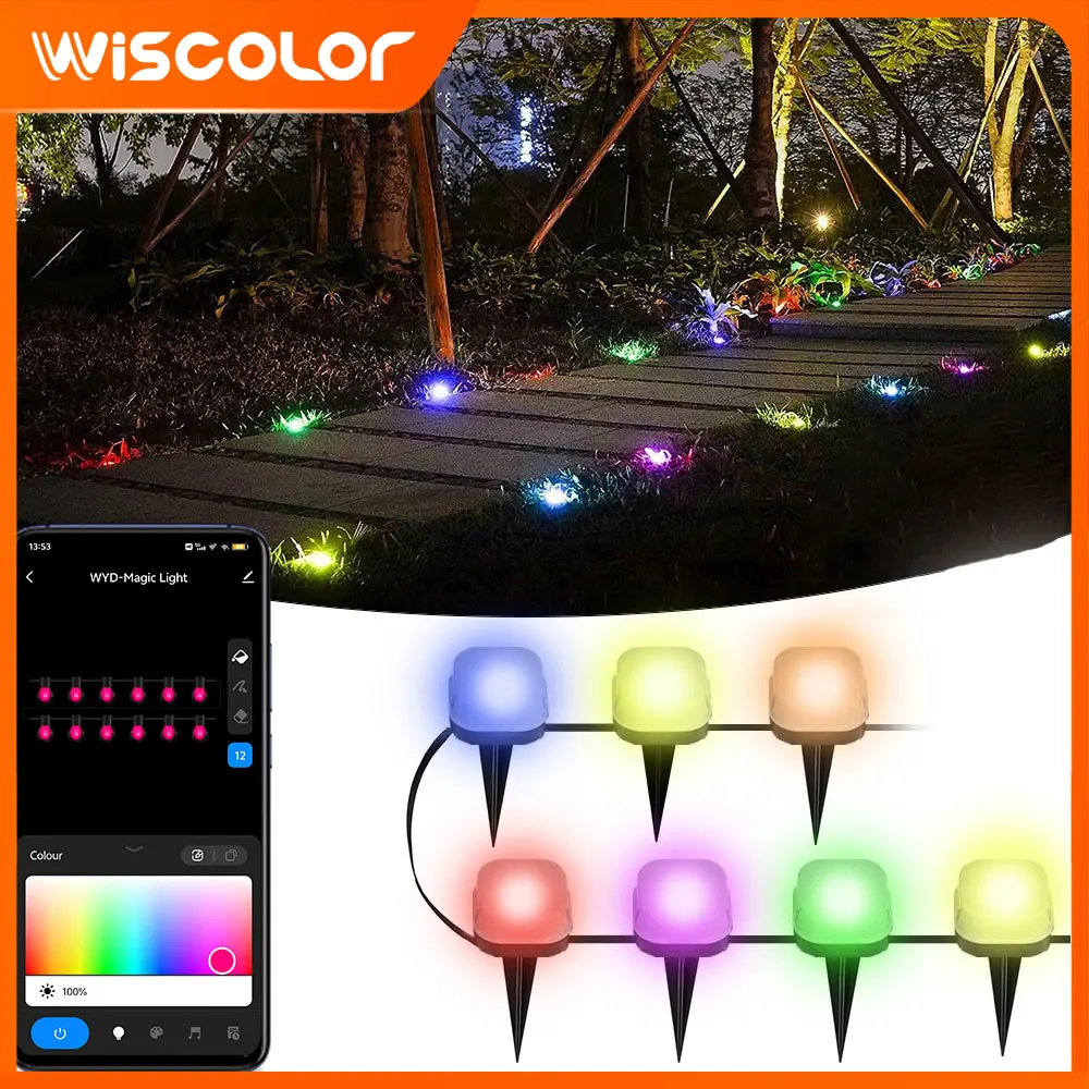 Led Lights Strip Permanent Outdoor Wifi Ground Lights Smart Color Changing Outside Garden Back Yard Landscape Path Decorations