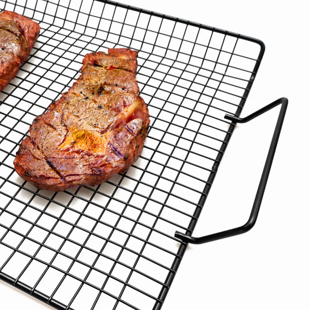 1pc Non-Stick Bbq Grill Mesh Heavy Duty Stainless Steel Barbecue Rack Foldable Cooking Grid For Grilling Chicken Wings Steak