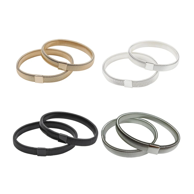 Non-slip Metal Armband Bracelets Multifuctional Stretch Shirt Sleeve Holders for Women Men Elastic Armband Accessories